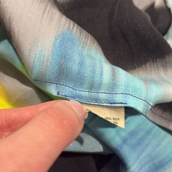 Alice + Olivia Silk Watercolor Flutter Silk Mini Dress - Picture 9 of 10